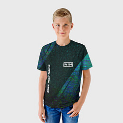 Футболка детская Nine Inch Nails glitch blue, цвет: 3D-принт — фото 2