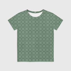 Футболка детская Кружевной узор зелёный, цвет: 3D-принт