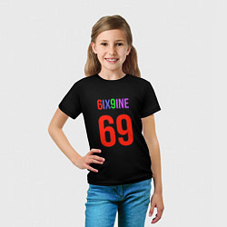 Футболка детская 6ix9ine logo, цвет: 3D-принт — фото 2