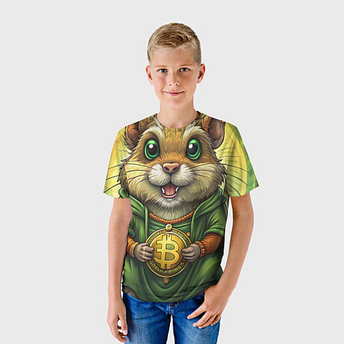 Детская футболка Криптовалютный хомячок / 3D-принт – фото 3