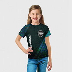 Футболка детская Arsenal glitch blue, цвет: 3D-принт — фото 2