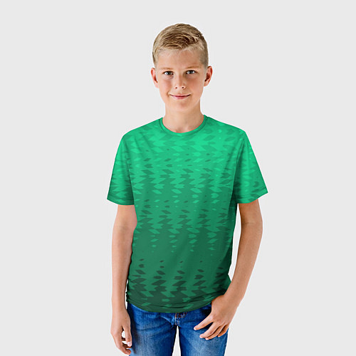 Детская футболка Зелёный абстрактный градиент / 3D-принт – фото 3