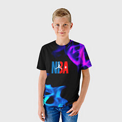 Футболка детская NBA neon flame, цвет: 3D-принт — фото 2