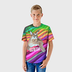 Футболка детская Мем кот Шлепа, цвет: 3D-принт — фото 2