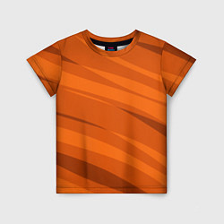 Футболка детская Тёмный оранжевый полосами, цвет: 3D-принт