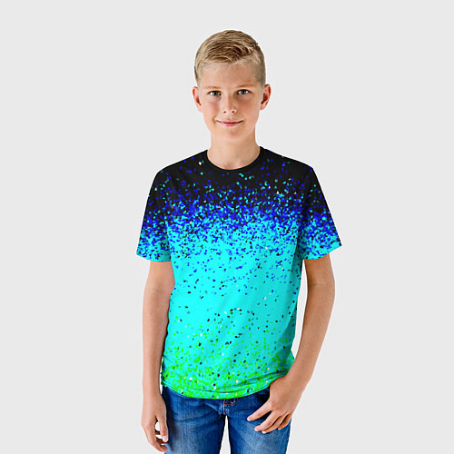 Детская футболка Пикселизация неоновых цветов / 3D-принт – фото 3