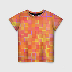 Футболка детская Россыпь оранжевых квадратов, цвет: 3D-принт