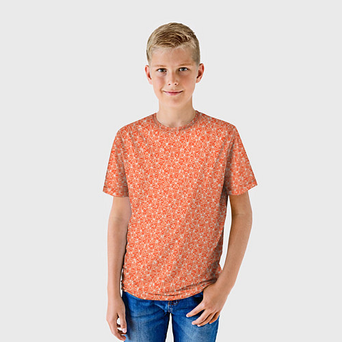 Детская футболка Оранжевый мелкий рисунок / 3D-принт – фото 3