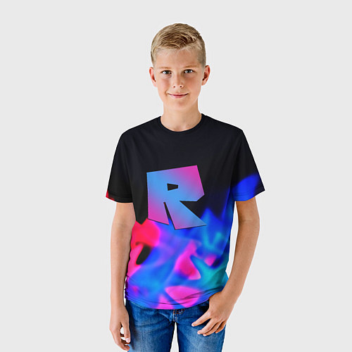 Детская футболка Roblox neon flame / 3D-принт – фото 3