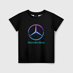 Футболка детская Mercedes neon logo, цвет: 3D-принт