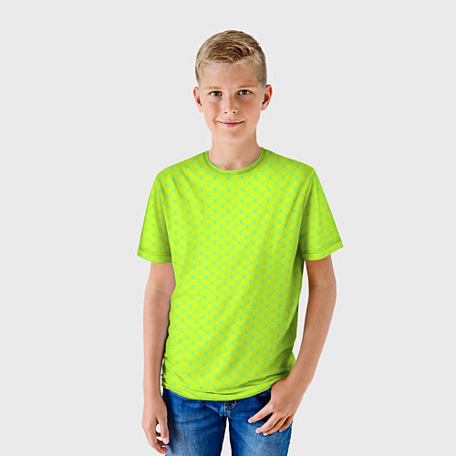 Детская футболка Неоновый паттерн тонких линий / 3D-принт – фото 3