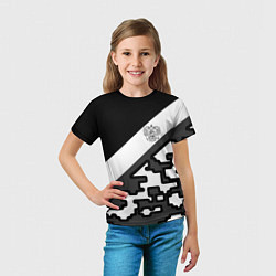 Футболка детская Россия камуфляж текстура, цвет: 3D-принт — фото 2