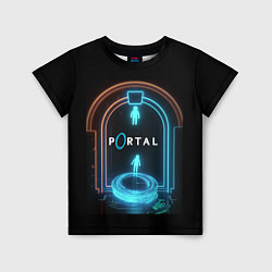 Футболка детская Portal neon style logo, цвет: 3D-принт