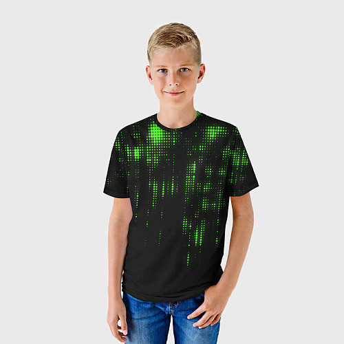 Детская футболка Геометрический эффект матрицы / 3D-принт – фото 3