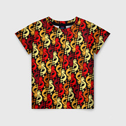 Футболка детская Кокопелли - паттерн, цвет: 3D-принт