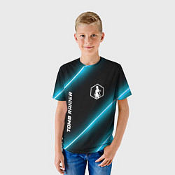 Футболка детская Tomb Raider неоновые лампы, цвет: 3D-принт — фото 2
