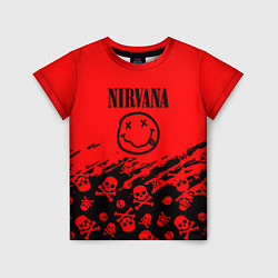 Футболка детская Nirvana rock skull, цвет: 3D-принт