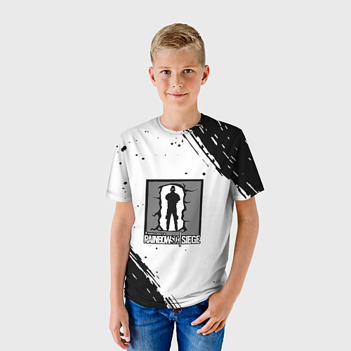 Детская футболка Rainbow six текстура лого шутер / 3D-принт – фото 3