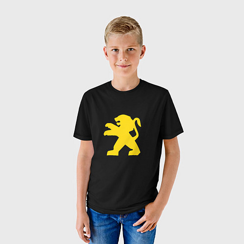 Детская футболка Peugeot logo yellow / 3D-принт – фото 3