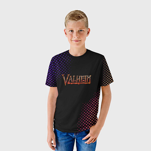 Детская футболка Valheim logo pattern / 3D-принт – фото 3