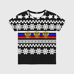 Футболка детская Rusiia winter pattern, цвет: 3D-принт