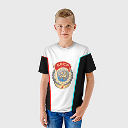 Футболка детская Герб РФ текстура, цвет: 3D-принт — фото 2