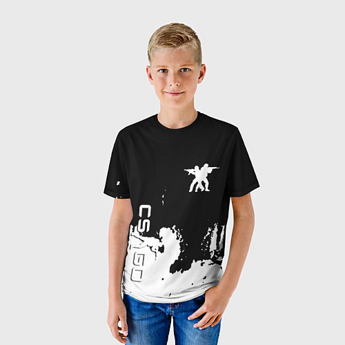 Детская футболка Контра белые лого / 3D-принт – фото 3