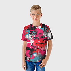 Футболка детская Красное граффити, цвет: 3D-принт — фото 2