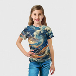 Футболка детская Джинсовый шторм - нейросеть, цвет: 3D-принт — фото 2