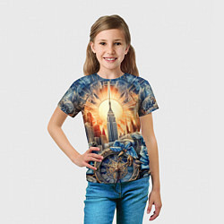 Футболка детская American collage - ai art, цвет: 3D-принт — фото 2
