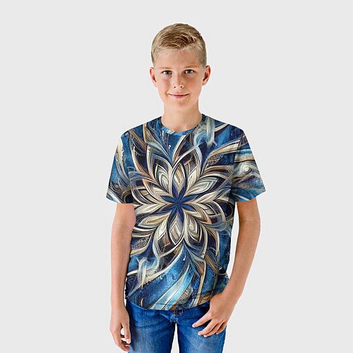 Детская футболка Джинса и цветочный орнамент - нейросеть / 3D-принт – фото 3