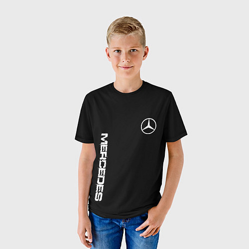 Детская футболка Mercedes benz logo white auto / 3D-принт – фото 3
