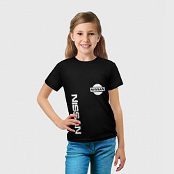 Футболка детская Nissan logo white auto, цвет: 3D-принт — фото 2