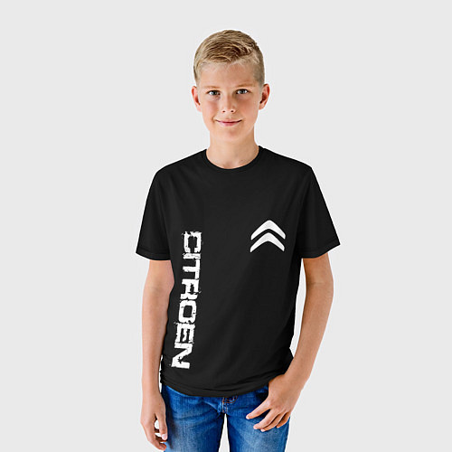 Детская футболка Citroen logo white / 3D-принт – фото 3