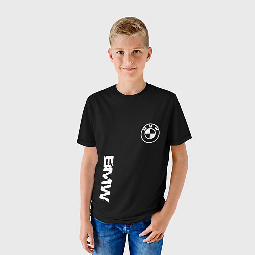 Детская футболка BMW logo white auto / 3D-принт – фото 3
