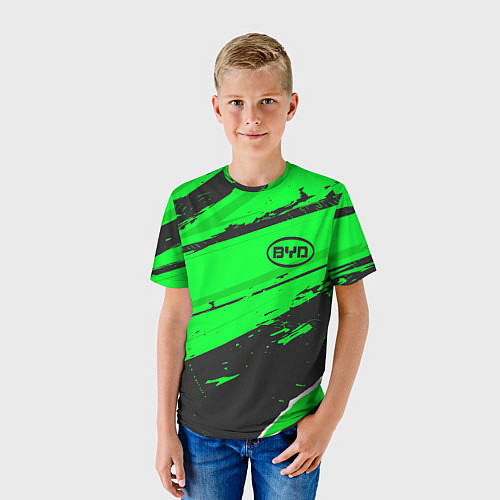 Детская футболка BYD sport green / 3D-принт – фото 3