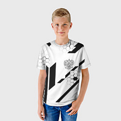 Футболка детская Герб Рф текстура геймер, цвет: 3D-принт — фото 2