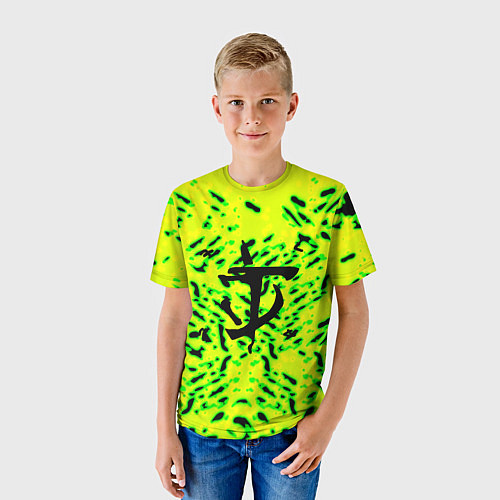 Детская футболка Doom кислотный стиль лого / 3D-принт – фото 3
