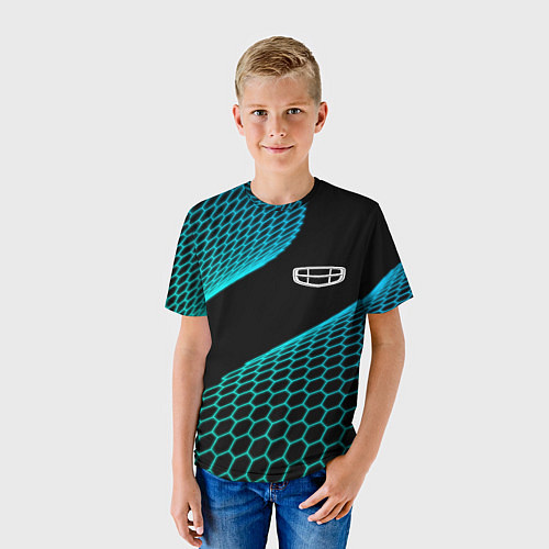 Детская футболка Geely electro hexagon / 3D-принт – фото 3