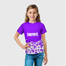 Футболка детская Fortnite skull pattern, цвет: 3D-принт — фото 2