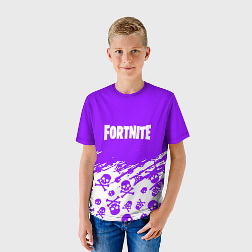 Детская футболка Fortnite skull pattern / 3D-принт – фото 3