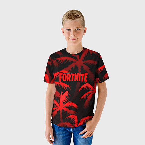 Детская футболка Fortnite tropic red / 3D-принт – фото 3