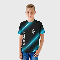 Футболка детская The Sims неоновые лампы, цвет: 3D-принт — фото 2
