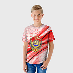 Футболка детская СССР текстура броня, цвет: 3D-принт — фото 2