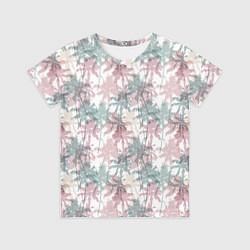 Футболка детская Пальмы разноцветные, цвет: 3D-принт