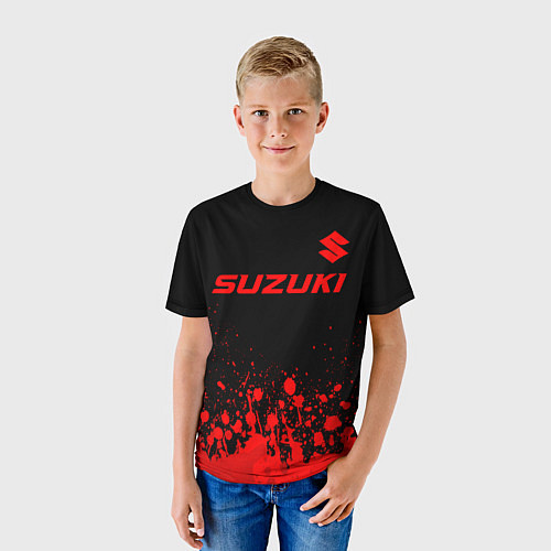 Детская футболка Suzuki - red gradient посередине / 3D-принт – фото 3