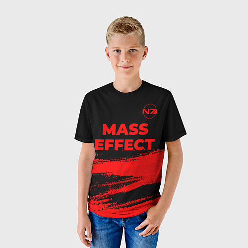 Детская футболка Mass Effect - red gradient посередине / 3D-принт – фото 3