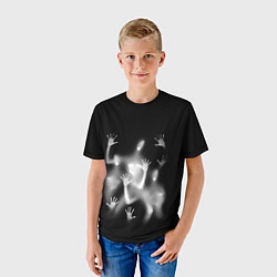 Футболка детская Белые призрачные силуэты Y2K, цвет: 3D-принт — фото 2