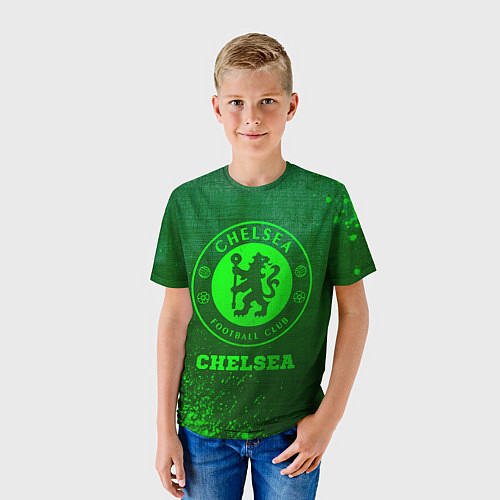 Детская футболка Chelsea - green gradient / 3D-принт – фото 3