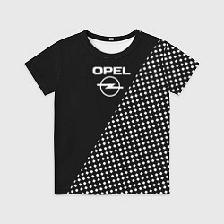 Футболка детская Opel чёрно-белый шахматка, цвет: 3D-принт